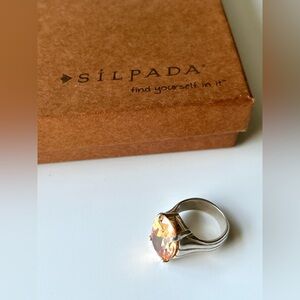 Retired Silpada Sterling Silver Champagne CZ Cocktail
Ring R1318